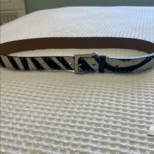 Nine West women’s a hair skin belt w/little metal beads. 43”long x 1” adjustable